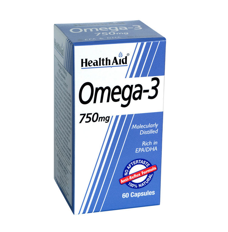 HEALTH AID OMEGA 3 750MG (EPA 425MG, DHA 325MG) CAPSULES 60'S Smile