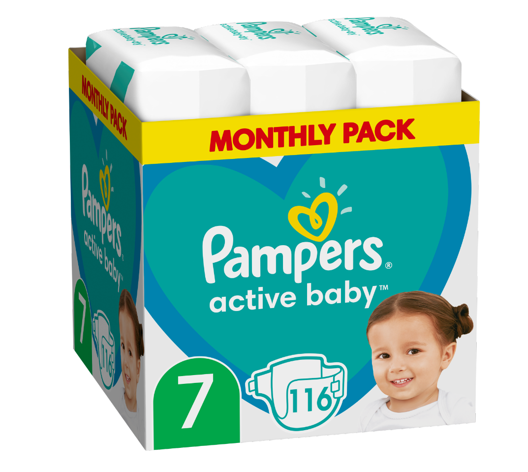 Pampers Active Baby No.7 (15+kg) 116τμχ Smile Pharmacy