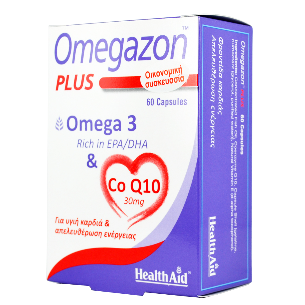HEALTH AID OMEGAZON PLUS OMEGA 3+CoQ10 60caps Smile Pharmacy