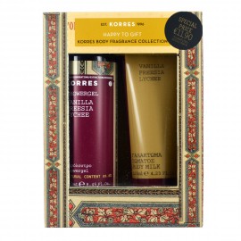 Korres Set Αφρόλουτρο Vanilla, Freesia, Lychee 250ml & Γαλάκτωμα Σώματος Vanilla 125ml