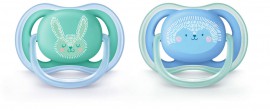 Avent Ultra Air 6-18m SCF344/22 Ορθοδοντική Πιπίλα Σιλικόνης Γαλάζια 2Τμχ