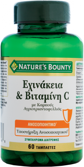 Natures Bounty Εχινάκεια & Βιταμίνη C με Καρπούς Αγριοτριανταφυλλιάς 60tabs