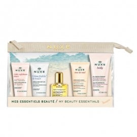 Nuxe Travel Kit With Rose Petals 15ml + Moisturising Cream 15ml + Huile Prodigieuse 10ml + Hand and Nail Cream 15ml + Melting Shower Gel 30ml