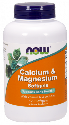 Now Foods Calcium & Magnesium With Vitamin D-3 & Zinc 120 Softgels