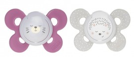 CHICCO PHYSIO COMFORT NIGHT ΠΙΠΙΛΑ ΣΙΛΙΚΟΝΗΣ 16-36Μ ΡΟΖ ΜΕ ΘΗΚΗ 2ΤΜΧ
