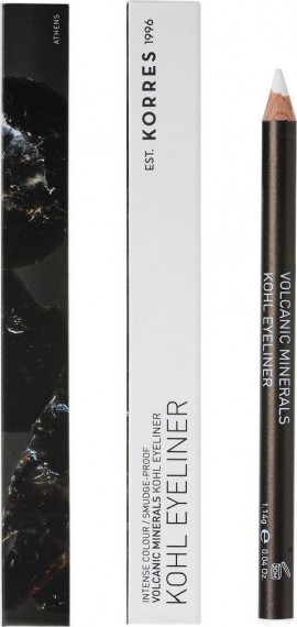 Korres Volcanic Minerals Kohl Eyeliner Μολύβι Ματιών 03 White/Λευκό 1.14g