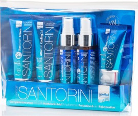 InterMed Luxurious Santorini Kit, Face Cream SPF50 40ml + Tanning Oil SPF6 50ml + Hydrating Antioxidant Mist Face & Body 50ml + After Sun Cooling Gel 75ml + Sunscreen Cream SPF30 75ml