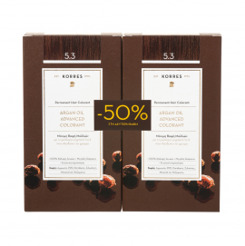 Korres Argan Oil Advanced Colorant 5.3 Καστανό Ανοικτό Χρυσό/Μελί 50ml 1+1 με Eκπτωση -50% στο 2ο Προϊόν