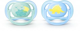 Avent Ultra Air 0-6m SCF344/20 Ορθοδοντική Πιπίλα Σιλικόνης Γαλάζια 2 Τμχ