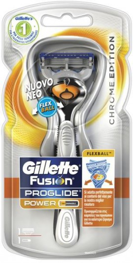GILLETTE Proglide Flexball Chrome Power με μπαταρία (Μηχανή +1 Ανταλλακτικό)