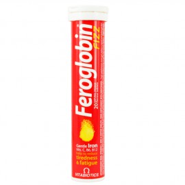 VITAΒIOTICS Feroglobin Fizz Αναβράζων Συμπλήρωμα Σιδήρου & Φυλλικού Οξέως, 20 tabs