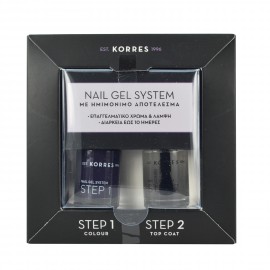Korres Σετ Βερνίκι Νυχιών Dark Mauve 10ml & Βερνίκι Νυχιών Top Coat 10ml