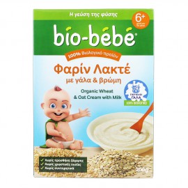 Bio-Bebe Φαρίν Λακτέ με Γάλα & Βρώμη 6m+ Βιολογικής Καλλιέργειας 200gr