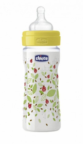 CHICCO WELL BEING Πλαστικό Μπιμπερό ΘΣ Μέτρια Ροή 2m+ 250ml