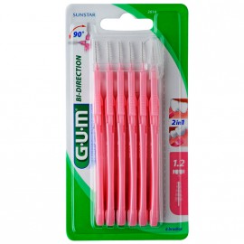 GUM 2614 ΜΕΣΟΔΟΝΤΙΑ ΒΟΥΡΤΣΑΚΙΑ BI-DIRECTION ΚΟΚΚΙΝΟ TAPERED 1,2mmx6