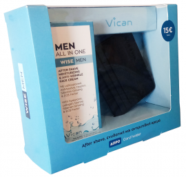 Vican Set Wise Men All In One After Shave, Ενυδατική και Αντιρυτιδική Κρέμα 50ml + Δώρο Θήκη για Κάρτες