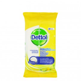 Dettol Αντιβακτηριδιακά Υγρά Πανάκια Καθαρισμού Πολλαπλών Χρήσεων με Άρωμα Λεμόνι 40τμχ