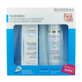 Bioderma Set Hydrabio Gel-Creme Soin Hydratant Texture Legere 40ml + Hydrabio Eau De Soin SPF30 Brume Hydratante Anti-UV 50ml