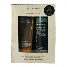 KORRES GIFT SET FOR HIM, Σετ με Aftershave Balm 125ML & ΔΩΡΟ Showergel 250ML με άρωμα Mountain Pepper, Bergamot & Coriander