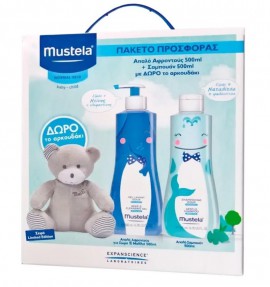 MUSTELA GENTLE CLEANSING GEL LIMITED EDITION 500ML + MUSTELA GENTLE SHAMPOO LIMITED EDITION 500ML + ΔΩΡΟ ΑΡΚΟΥΔΑΚΙ