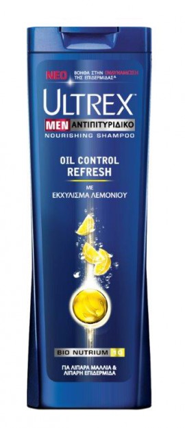 Ultrex Men Αντιπιτυριτιδικό Σαμπουάν για Λιπαρά Μαλλιά & Λιπαρή Επιδερμίδα Oil Control Refresh με Εκχύλισμα Λεμονιού 360ml