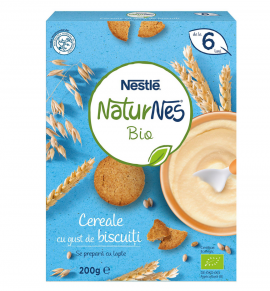 Nestle NaturNes Bio με Σιτάρι & Βρώμη και Γεύση Μπισκότο απο τον 6ο Μήνα 200g