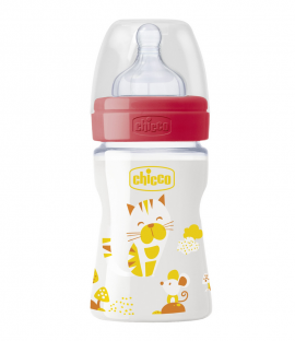 Chicco Nature Glass Well Being Γυάλινο Mπιμπερό Θηλή Σιλικόνης Cat 0m+ 150ml