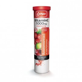 Lanes Vitamin C 1000mg με Χυμό Κράνμπερι και Γεύση Κράνμπερι, Κεράσι& Σταφύλι 20eff.tabs
