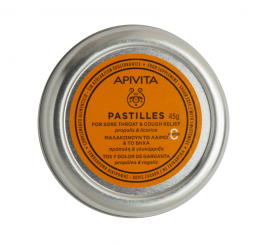 APIVITA PASTILLES Παστίλιες για τον πονεμένο λαιμό και το βήχα με γλυκόριζα & πρόπολη