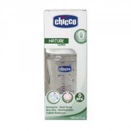CHICCO Mπιμπερό NATURE GLASS 0 ΒPA 150ml με Θηλή Σιλικόνης 1ΤΜΧ
