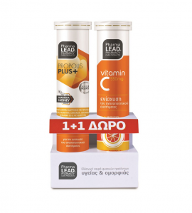 Pharmalead Πρόπολη Plus Μέλι Μανούκα Εχινάκεια Ψευδάργυρος Βιταμίνη C και Βιταμίνη D3 20 Αναβρ.Δισκία + Δώρο Βιταμίνη C 550mg 20 Αναβρ.Δισκία