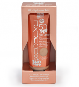 INTERMED Luxurious Sun Care Face Tinted Cream Silk Cover Natuarl Beige SPF50 with Hyaluronic Acid 75ml