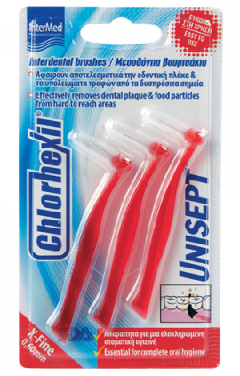 INTERMED Chlorhexil Unisept Interdental Brushes X-Fine 0,60mm 3τμχ