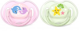 Avent Κλασσικές Πιπίλες Σιλικόνης 0-6m SCF169/36 Sea World για Κορίτσι 2τμχ