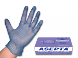 ASEPTA Εξεταστικά Γάντια Βινύλιου Μπλε χρώματος Μέγεθος Exta Large 100τμχ.