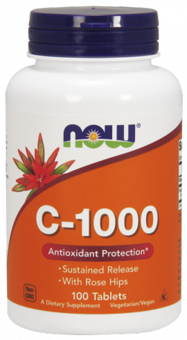 Now Foods C-1000, with Rose Hips & Bioflavonoids, Βραδείας Αποδέσμευσης, 100 Ταμπλέτες