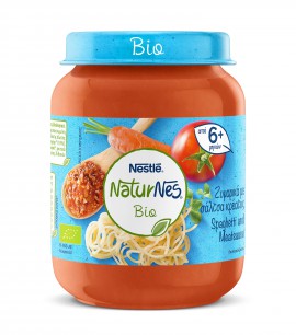 Nestle NaturNes Bio Βιολογική Παιδική Τροφή Ζυμαρικά με Σάλτσα Κρέατος από 6 Μηνών 190gr