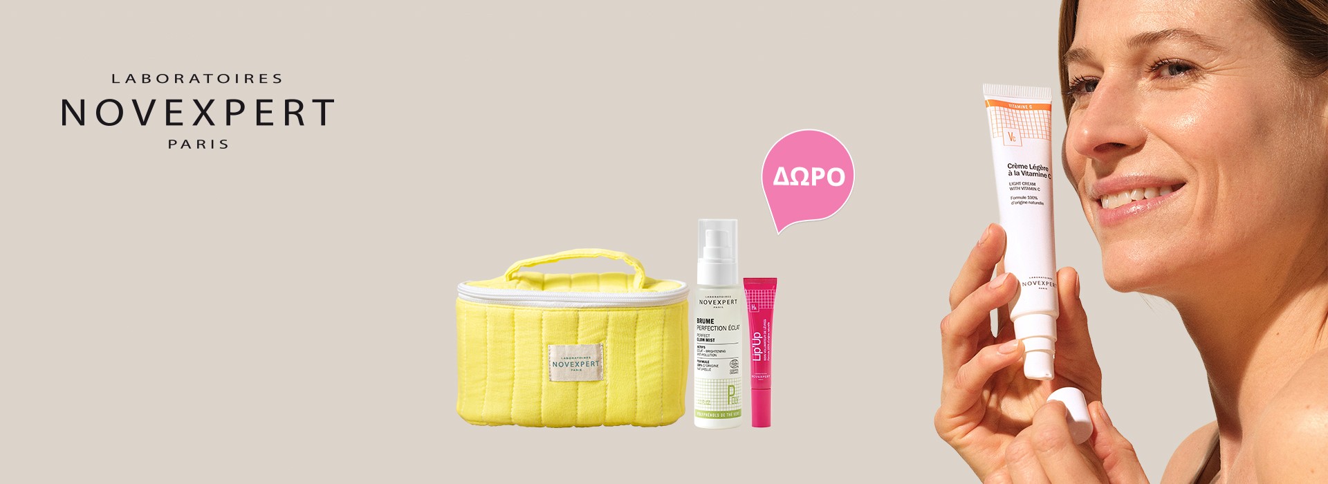 Με αγορές 2 προϊόντων Novexpert, Δώρο Το Glow Mist για άμεση φρεσκάδα και λάμψη, το LipUp με Υαλουρονικό Οξύ, για juicy χείλια & ένα super chic νεσεσέρ, να τα έχεις όλα μέσα!
