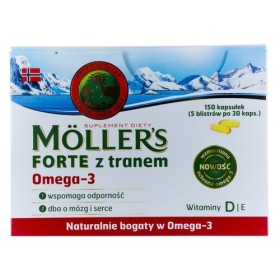 Moller's Forte Cod Oil Fish Oil & Cod Oil Rich in Ω3 Fatty Acids 150caps