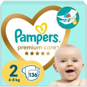 Pampers Premium Care No.2 (4-8kg) 136 Πάνες