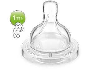 AVENT SILICONE NIPPLES 2 HOLES WITHOUT BPA 2PCS