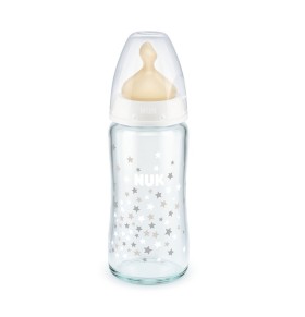 Nuk First Choice+ Glass Baby Bottle With Latex Nipple M ...
