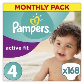 PAMPERS Active Fit Monthly Pack Maxi 168 τεμ Νο 4 …