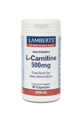 LAMBERTS L-CARNITINE 500MG NEW HIGHER STRENGTH 60C…