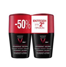 Vichy Set Homme Clinical Control 96h Roll-on Ανδρικό Αποσμητικό για Ευαίσθητες Επιδερμίδες 2x50ml -50% στο 2ο Προϊόν