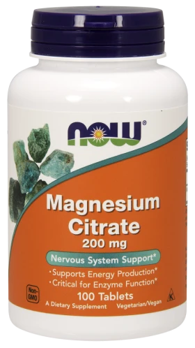 Now Foods Magnesium Citrate 200mg, 100 Ταμπλέτες