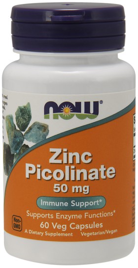 Now Foods Zinc Picolinate 50mg 60 caps