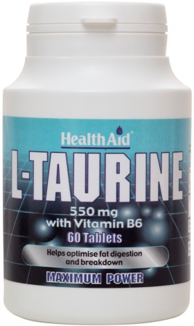 Health Aid L-Taurine 550mg + Vitamin B6 60tabs