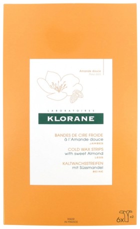 Klorane Cold Wax Strips Sweet Almond 6 Double Tie…