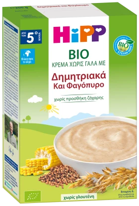 Hipp BIO Κρέμα Χωρίς Γάλα με Δημητριακά & Φαγόπυρο …